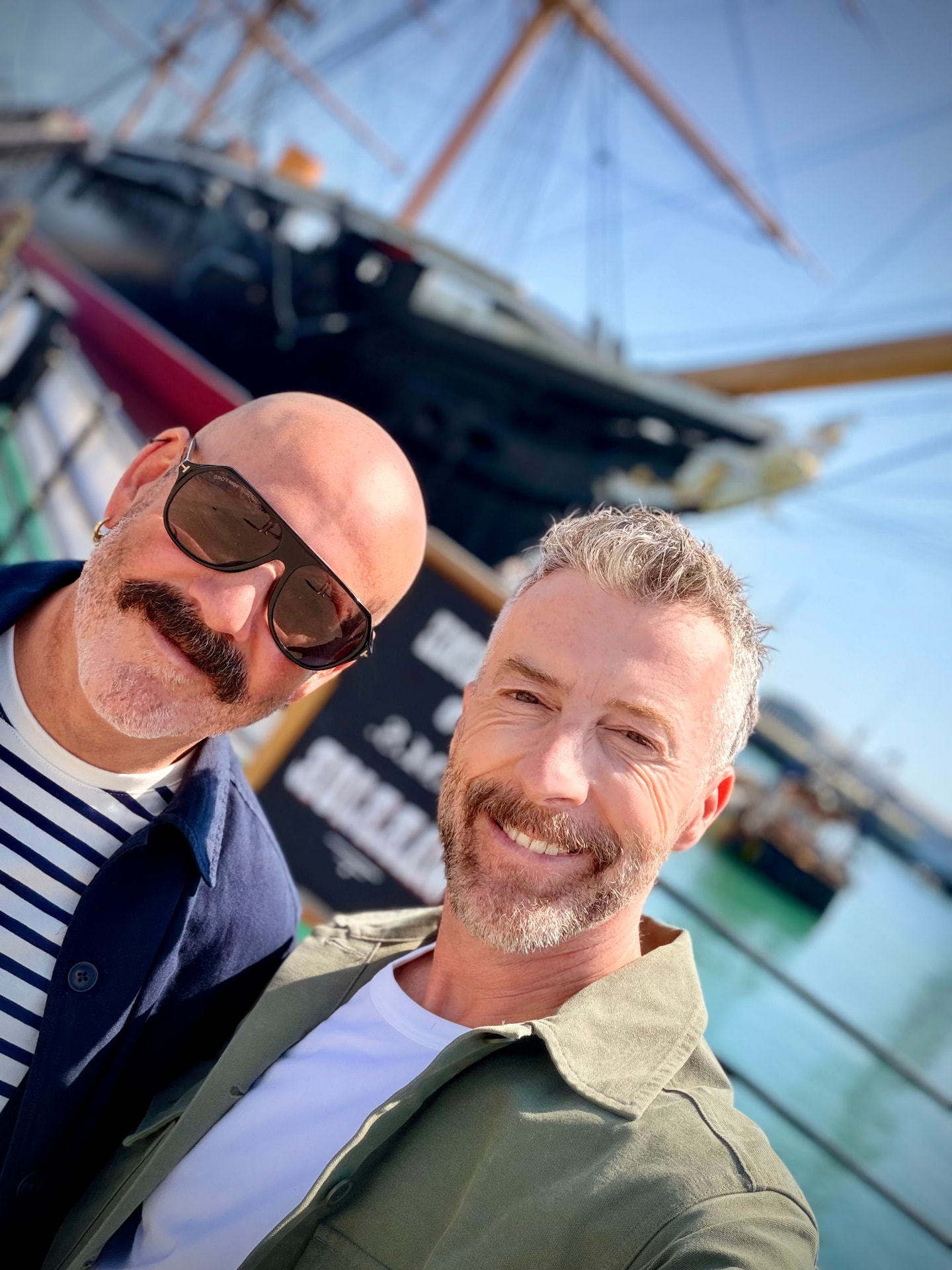 Kevin Urquhart and Jonathan Fraser of FU Media on location at a historic dockyard